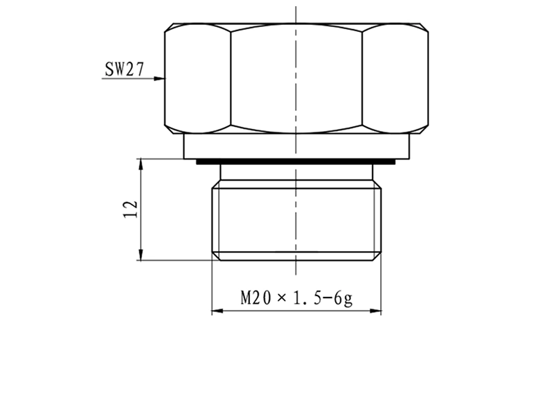 m20 1p5 male end face seal