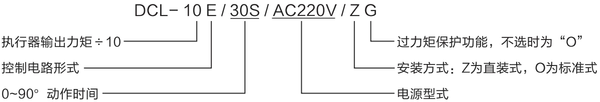 华易普通系列执行器 型号编码规则 | DCL General Actuator Order Code